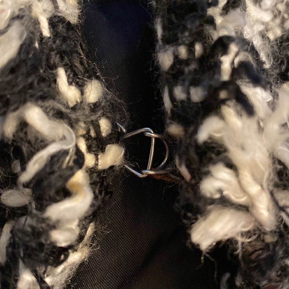 True Meaning Black and White Mid Length Fashion Coat - Picture 5 of 7
